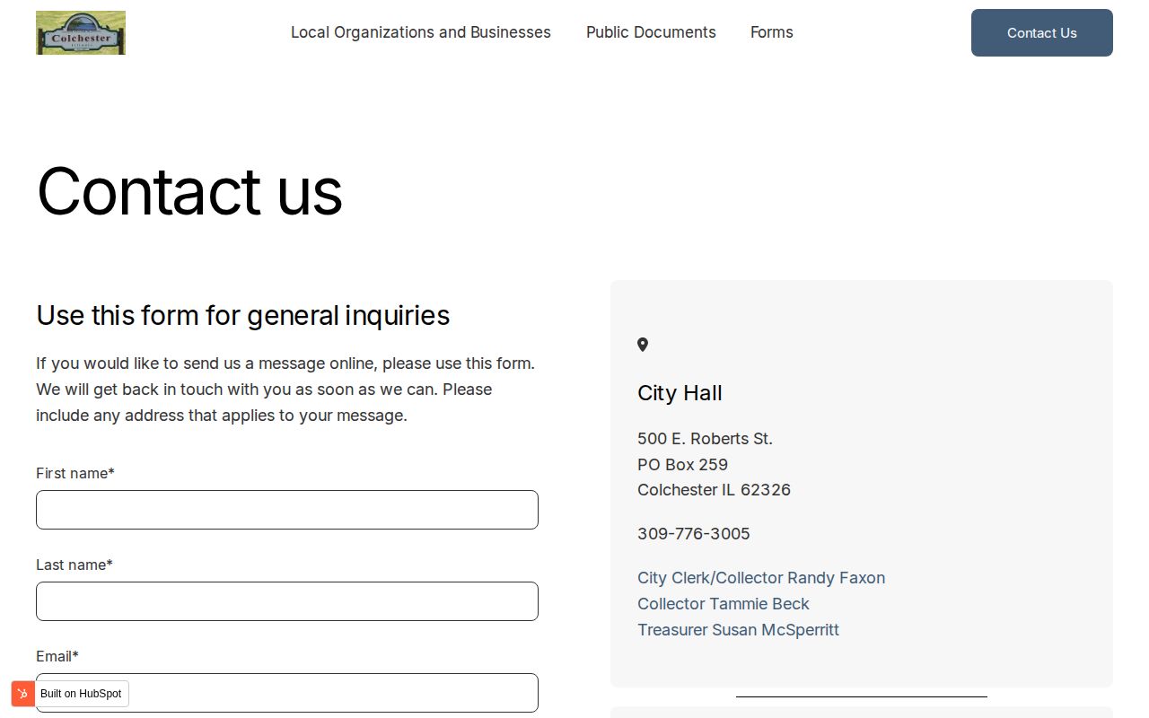 Colchester police and city contact record source