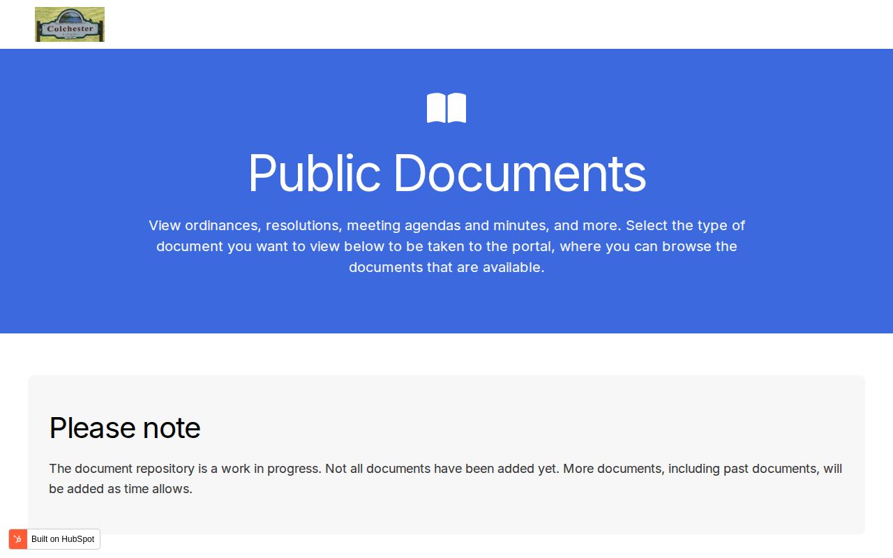 Colchester public documents and city record sources