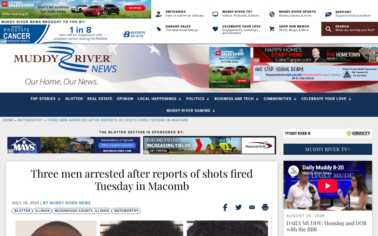 McDonough County selected crime story from Muddy River News